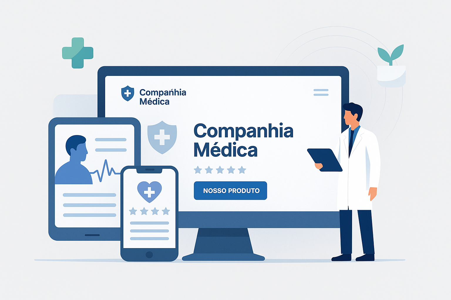 Mockup de site institucional biomédico